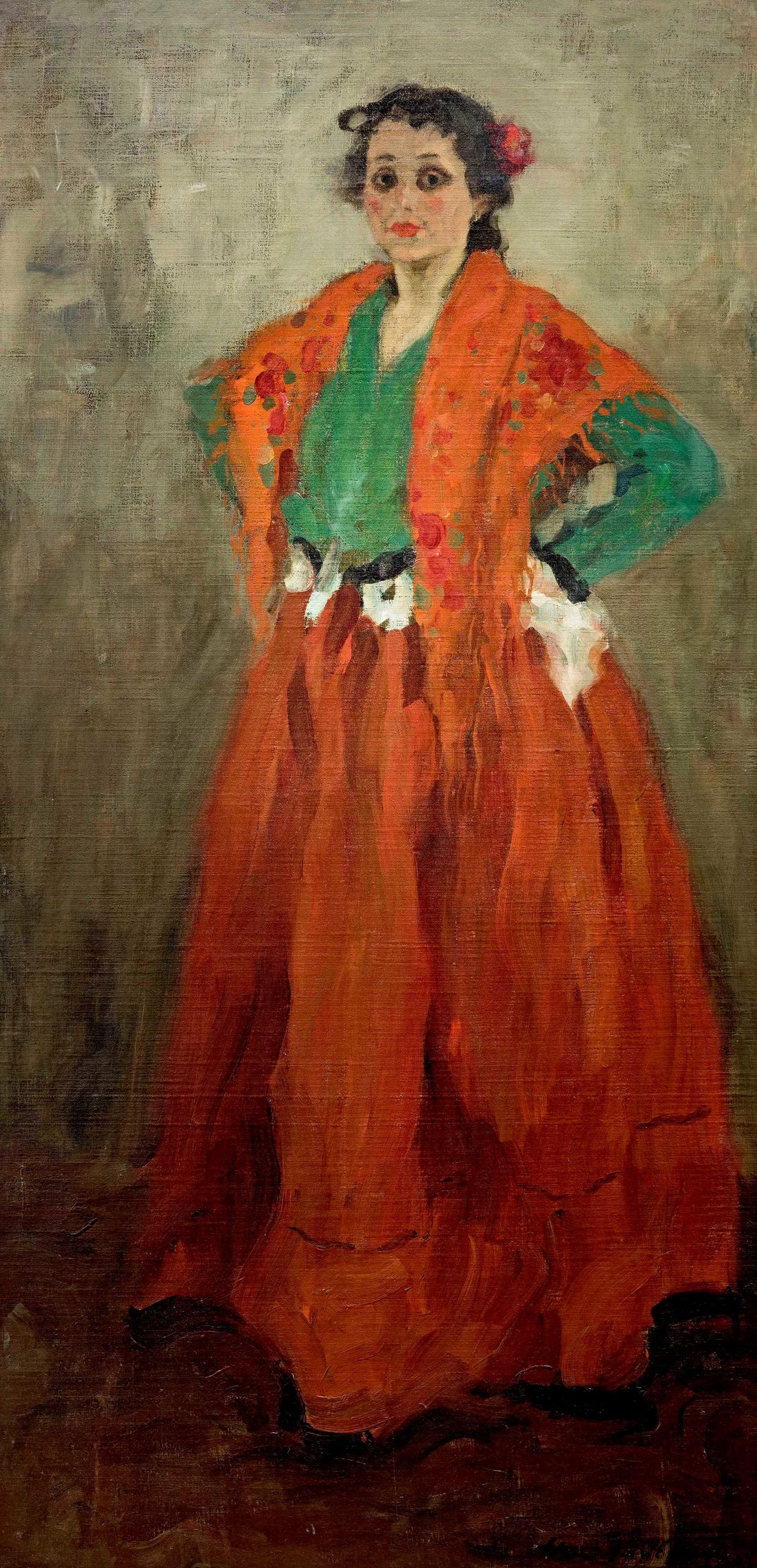 Alexej von Jawlensky, Helene im spanischen Kostüm, um 1901/02, Museum Wiesbaden, Schenkung Frank Brabant. Foto: Museum Wiesbaden ⁄ Bernd Fickert