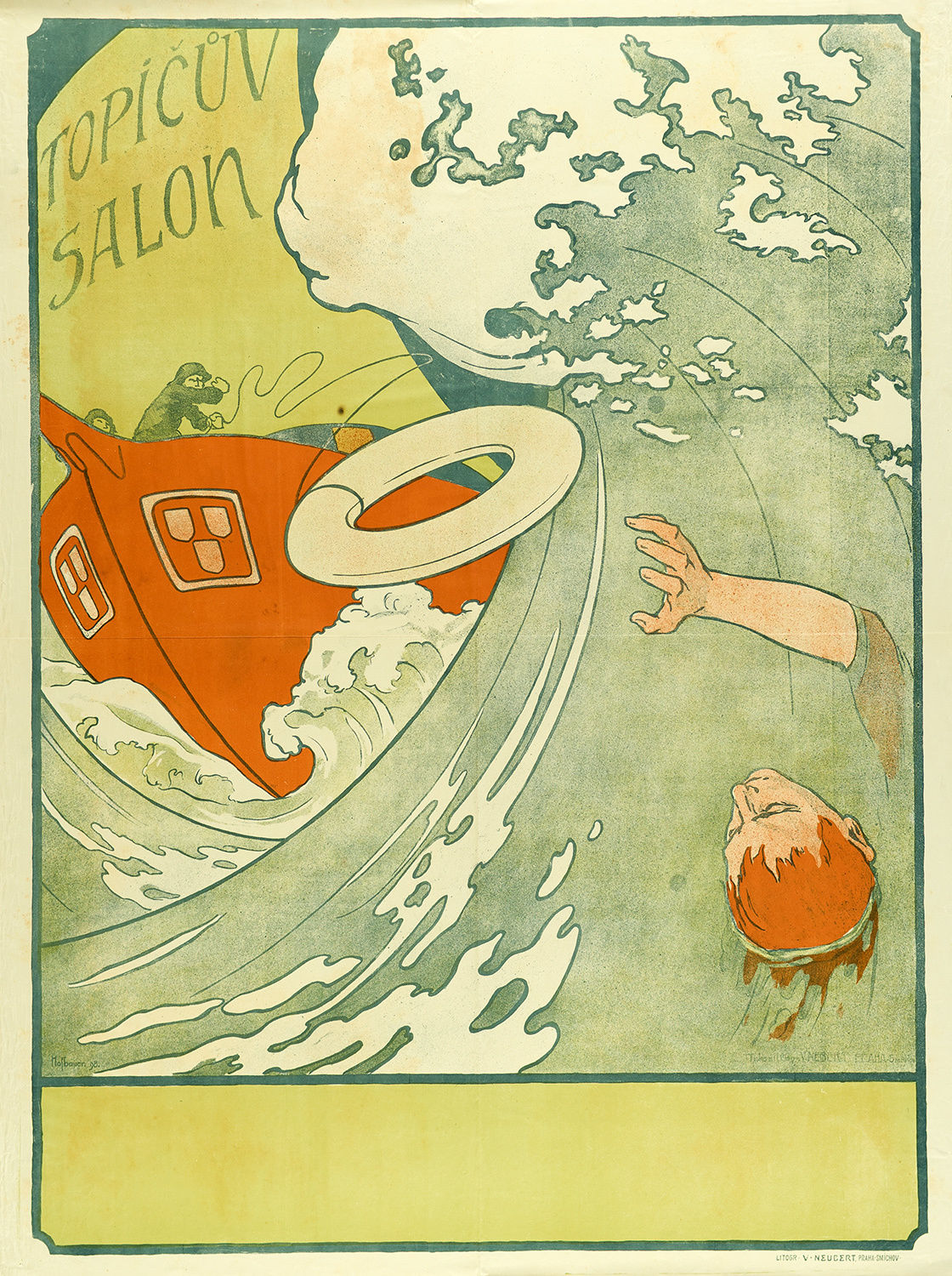 Arnošt Hofbauer, Topičův Salon (Entwurf), 1898, MK&G Museum für Kunst & Gewerbe Hamburg. Museum für Kunst und Gewerbe Hamburg (Public Domain)