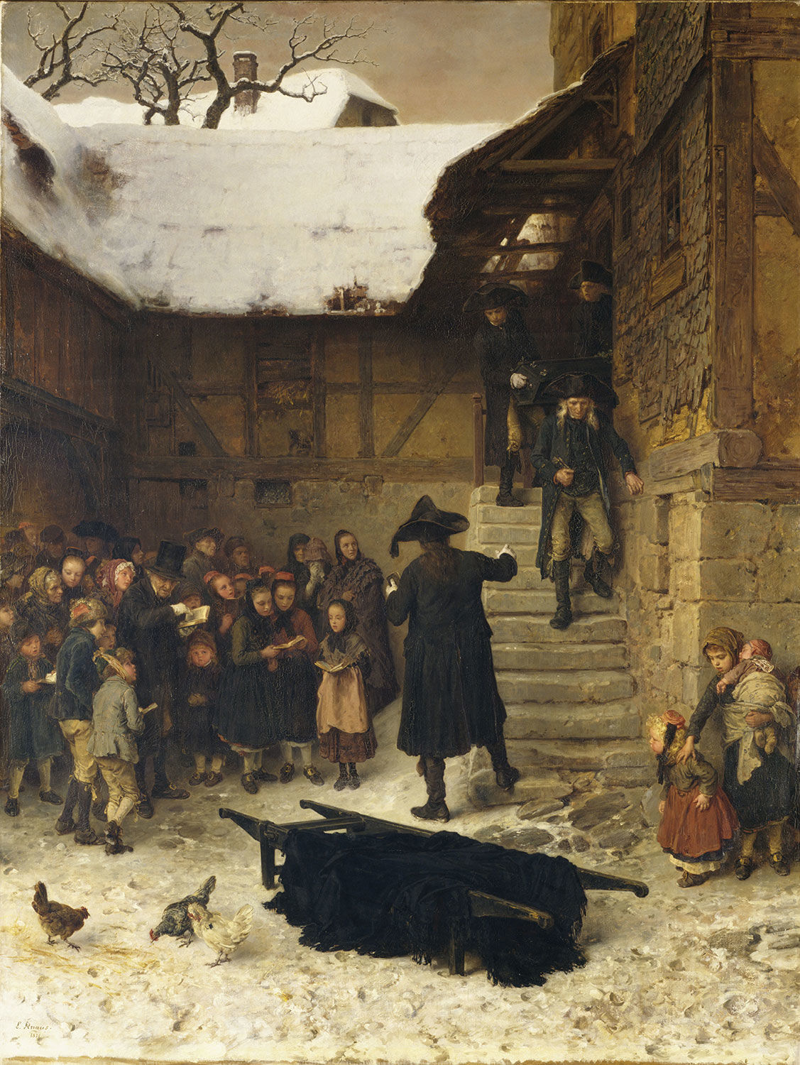 Ludwig Knaus, Hessisches Leichenbegängnis im Winter 1871<br>Museum für Kunst und Kulturgeschichte der Philipps-Universität Marburg